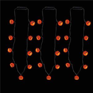 3 Pcs Halloween Light Up Necklace, 3 Modes Lights for Halloween Decoration